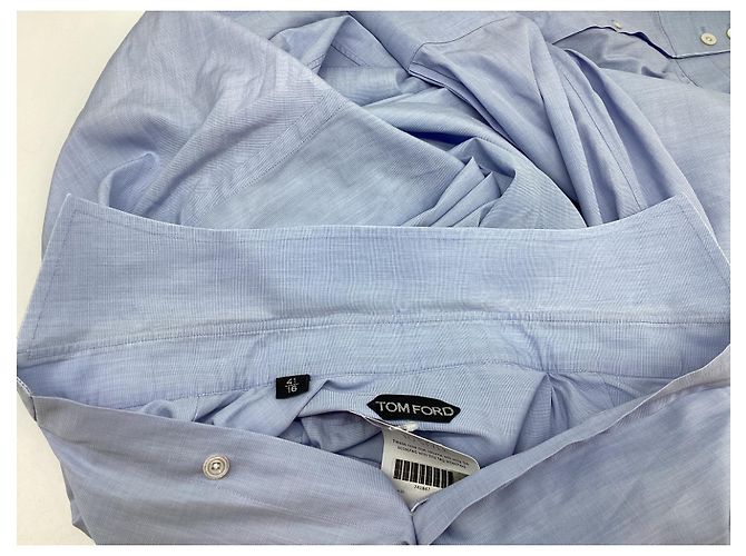 Camicia Tom Ford con bottoni in cotone azzurro Blu Blu chiaro - vista 7