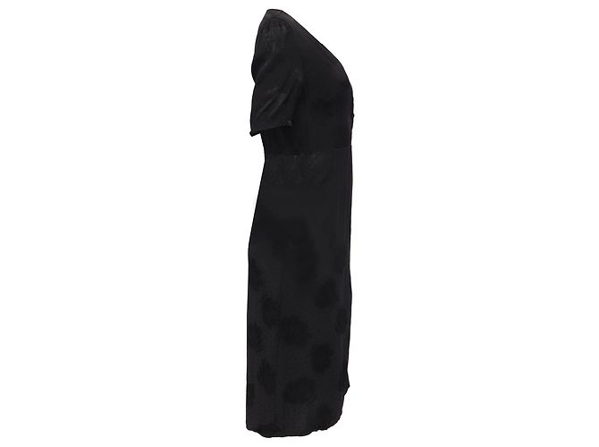 Wickelkleid Rouje Jacquard Gabin aus schwarzer Viskose - Ansicht 2