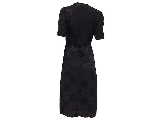 Wickelkleid Rouje Jacquard Gabin aus schwarzer Viskose - Ansicht 3