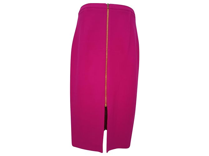 Falda lápiz midi Roland Mouret en lana rosa - vista 3