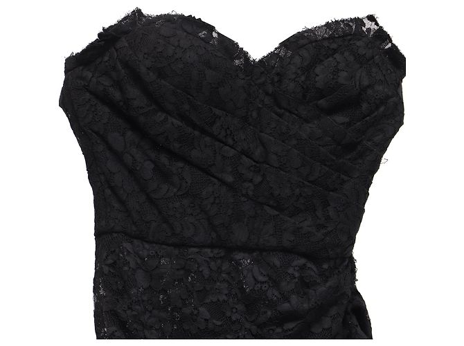 Vestido mini palabra de honor de encaje Dolce & Gabbana en nailon negro - vista 2