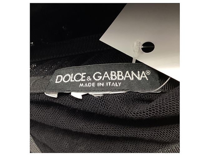 Vestido mini palabra de honor de encaje Dolce & Gabbana en nailon negro - vista 4