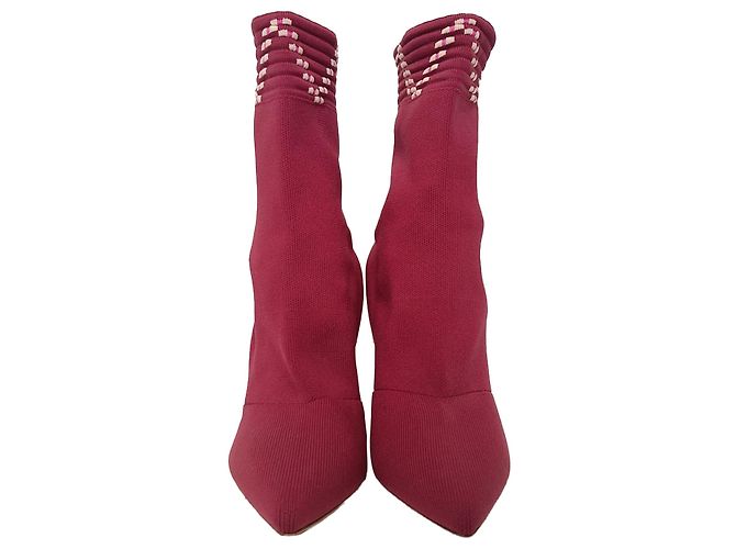Autre Marque Malone Souliers Mariah Stiefeletten aus Baumwolle in Burgundy Rot Bordeaux - Ansicht 2