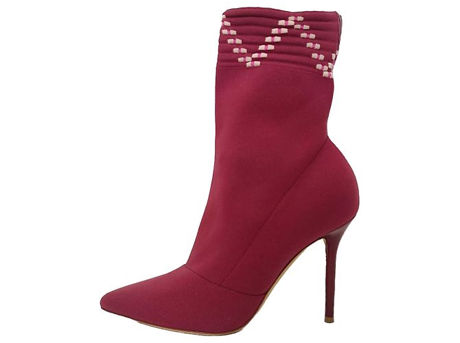 Autre Marque Malone Souliers Mariah Stiefeletten aus Baumwolle in Burgundy Rot Bordeaux - Ansicht 4
