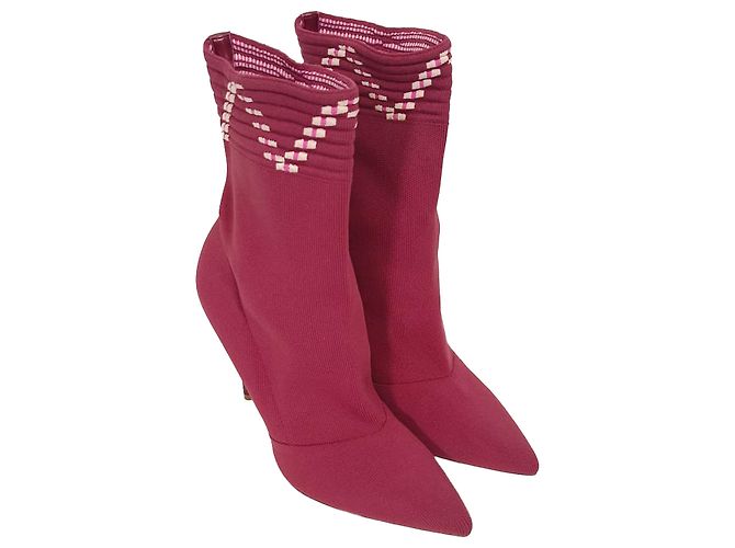 Autre Marque Malone Souliers Mariah Stiefeletten aus Baumwolle in Burgundy Rot Bordeaux - Ansicht 5