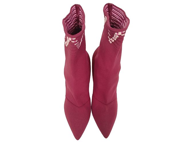 Autre Marque Malone Souliers Mariah Stiefeletten aus Baumwolle in Burgundy Rot Bordeaux - Ansicht 6
