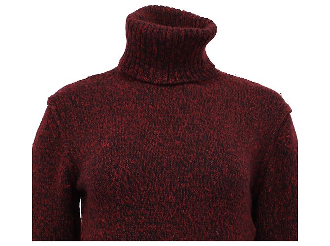 Burberry Brit Rollkragenpullover aus roter Wolle Bordeaux - Ansicht 2