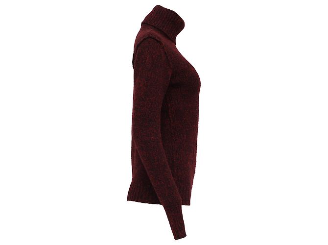 Burberry Brit Rollkragenpullover aus roter Wolle Bordeaux - Ansicht 3