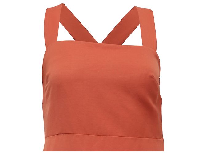 Theory Crossback Midi-Kleid in Orange aus Polyamid Koralle - Ansicht 2