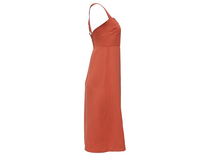 Theory Crossback Midi-Kleid in Orange aus Polyamid Koralle - Ansicht 3