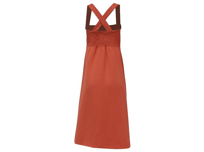 Theory Crossback Midi-Kleid in Orange aus Polyamid Koralle - Ansicht 4