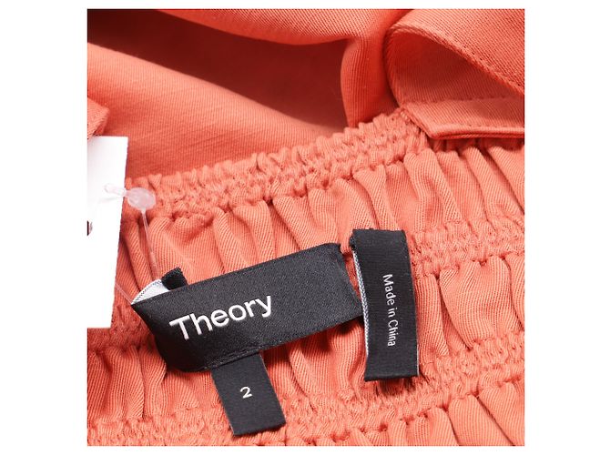 Theory Crossback Midi-Kleid in Orange aus Polyamid Koralle - Ansicht 5