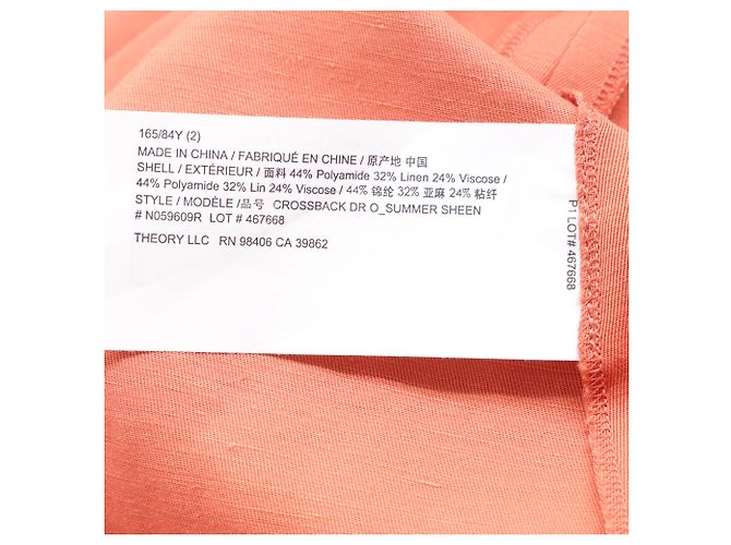 Theory Crossback Midi-Kleid in Orange aus Polyamid Koralle - Ansicht 6