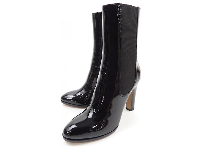 Chanel G30090X31136 Lackleder-Stiefel Schwarz - Ansicht 3