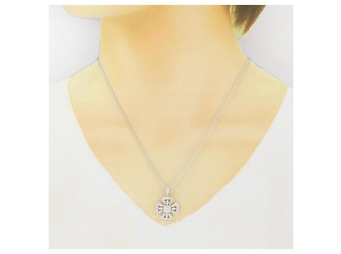 Autre Marque Collana in oro bianco Au750 e diamanti Argento - vista 6
