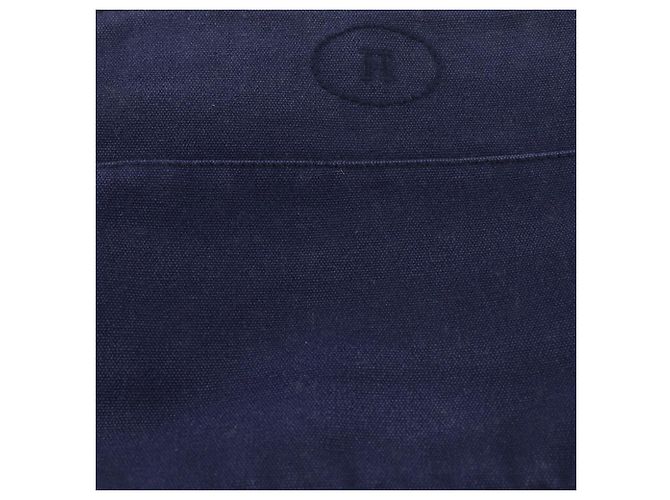 Hermès Pochette Hermes Bolide in tela di cotone Blu Blu navy - vista 10