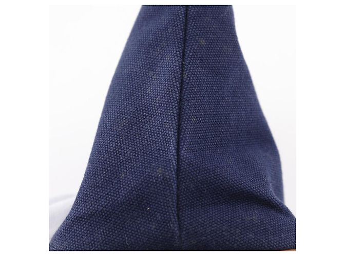Hermès Pochette Hermes Bolide in tela di cotone Blu Blu navy - vista 12