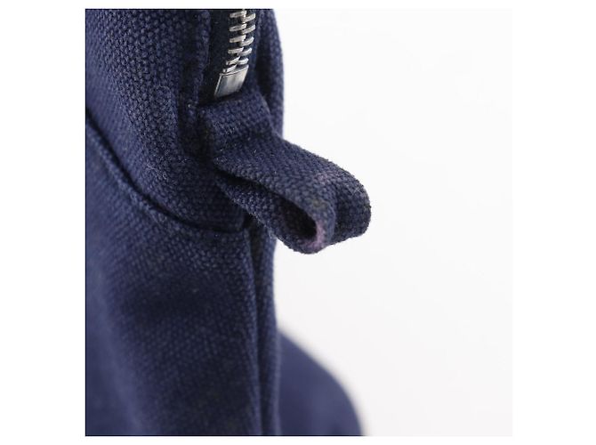 Hermès Pochette Hermes Bolide in tela di cotone Blu Blu navy - vista 14