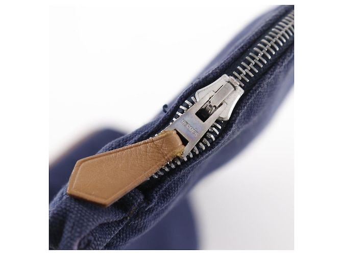 Hermès Pochette Hermes Bolide in tela di cotone Blu Blu navy - vista 15