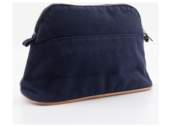 Hermès Pochette Hermes Bolide in tela di cotone Blu Blu navy - vista 3
