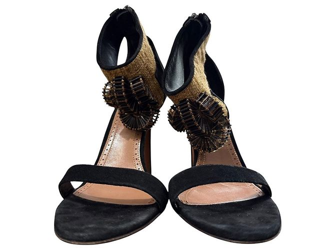 Alaïa Sandali in scamosciato Alaia Nero - vista 2