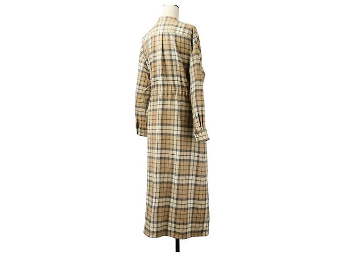 Autre Marque Vestido camisero de alpaca con estampado tartan Drawer - vista 4