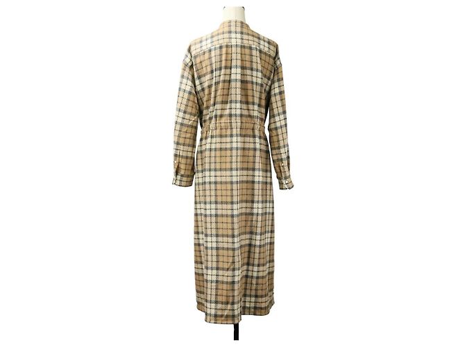 Autre Marque Vestido camisero de alpaca con estampado tartan Drawer - vista 5