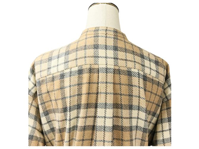 Autre Marque Vestido camisero de alpaca con estampado tartan Drawer - vista 7