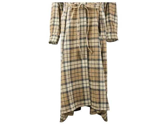 Autre Marque Vestido camisero de alpaca con estampado tartan Drawer - vista 8