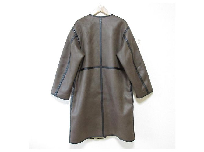 Autre Marque ENVÍO de cualquier abrigo largo de faux mouton Castaño - vista 2
