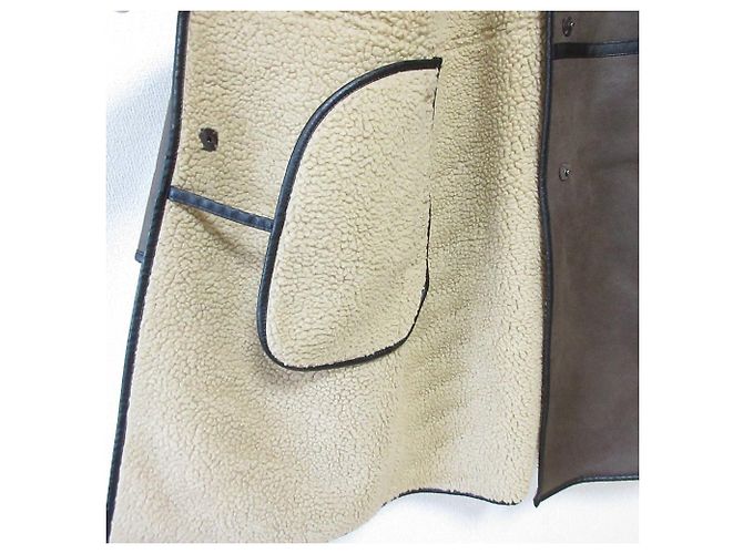 Autre Marque ENVÍO de cualquier abrigo largo de faux mouton Castaño - vista 5