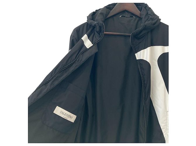 Giacca imbottita in nylon con logo V Valentino Nero - vista 3