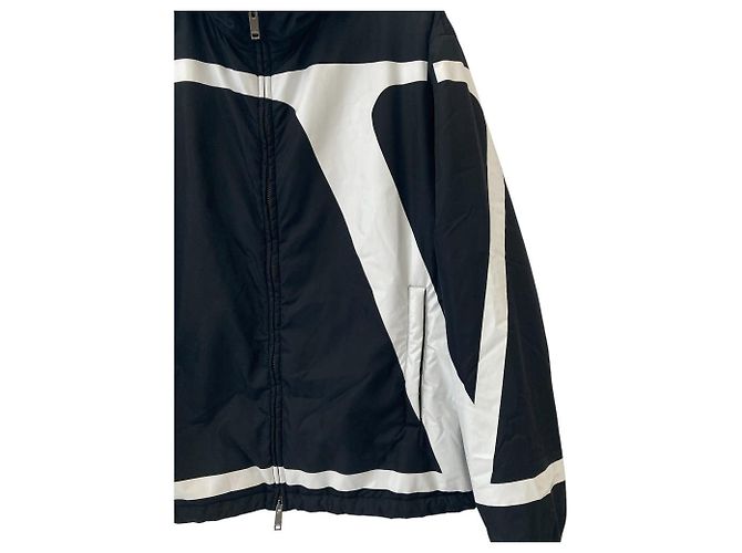 Giacca imbottita in nylon con logo V Valentino Nero - vista 6