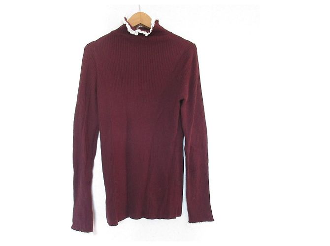 Autre Marque IENA Rollneck-Strickpullover mit Rippstrick Braun Bordeaux - Ansicht 2