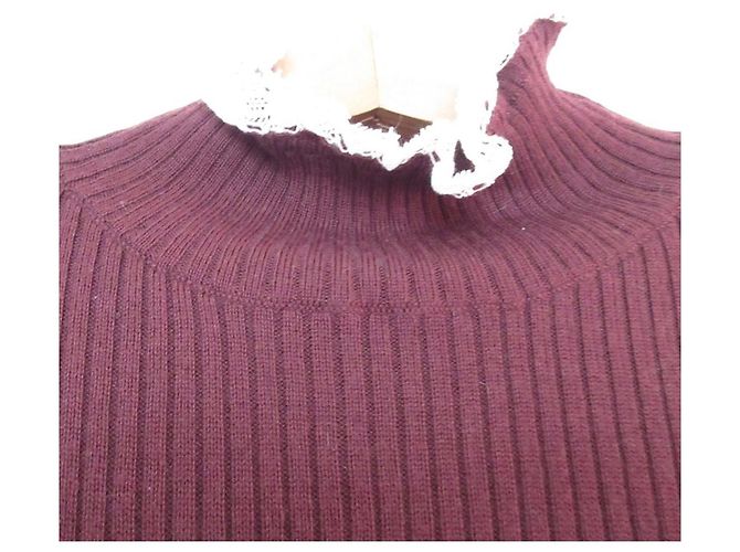 Autre Marque IENA Rollneck-Strickpullover mit Rippstrick Braun Bordeaux - Ansicht 3