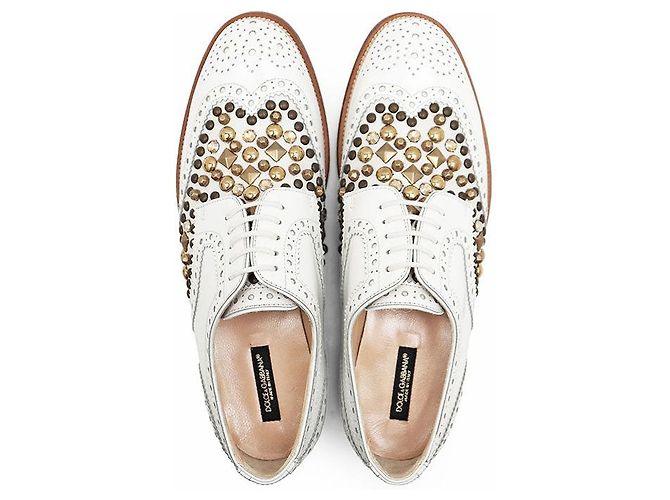 Dolce & Gabbana Sapatos Derby de couro Dolce&Gabbana Branco - vista 8