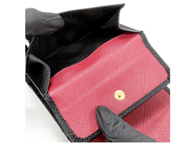 Prada 1MH043 Saffiano Cartera Compacta Negro - vista 5