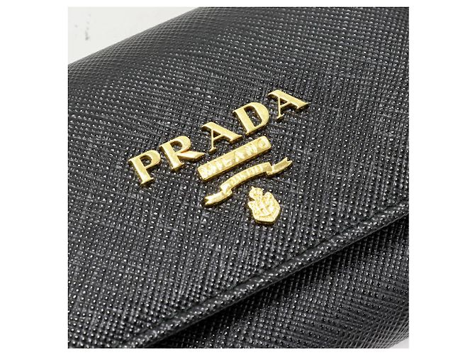 Prada 1MH043 Saffiano Cartera Compacta Negro - vista 6