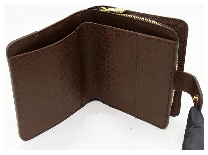 Cartera Louis Vuitton Compact Zip Damier Castaño - vista 3