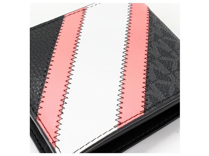 Cartera Michael Kors Cooper con bolsillo para monedas de lona PVC y cuero Negro Rosa - vista 5