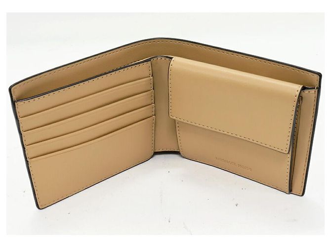 Michael Kors Cooper Billfold With Coin Pocket PVC Canvas Leather Wallet Beige Yellow - view 3
