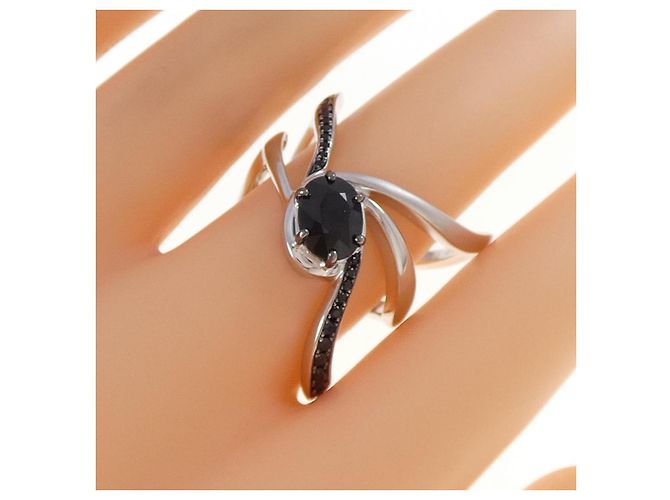 Autre Marque LuxUness Karachi Platinring mit blauem Saphir - Ansicht 5