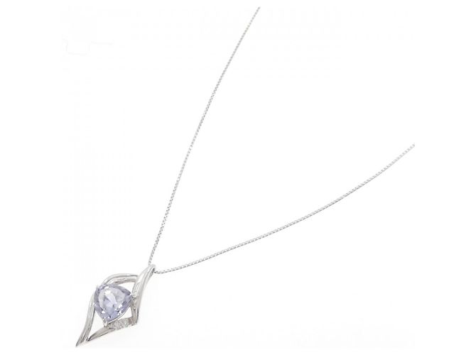 Autre Marque Collana in zaffiro sintetico e diamanti Au750 Argento - vista 2