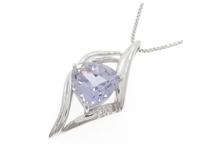 Autre Marque Collana in zaffiro sintetico e diamanti Au750 Argento - vista 3