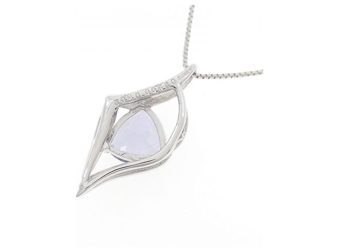 Autre Marque Collana in zaffiro sintetico e diamanti Au750 Argento - vista 4