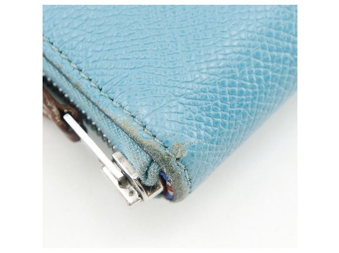Hermès Azap Silk'in Epsom Long Wallet Blau - Ansicht 11