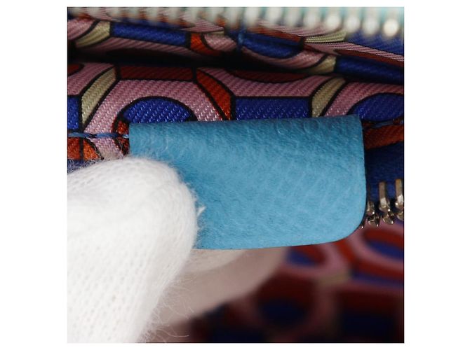 Hermès Azap Silk'in Epsom Long Wallet Blau - Ansicht 15