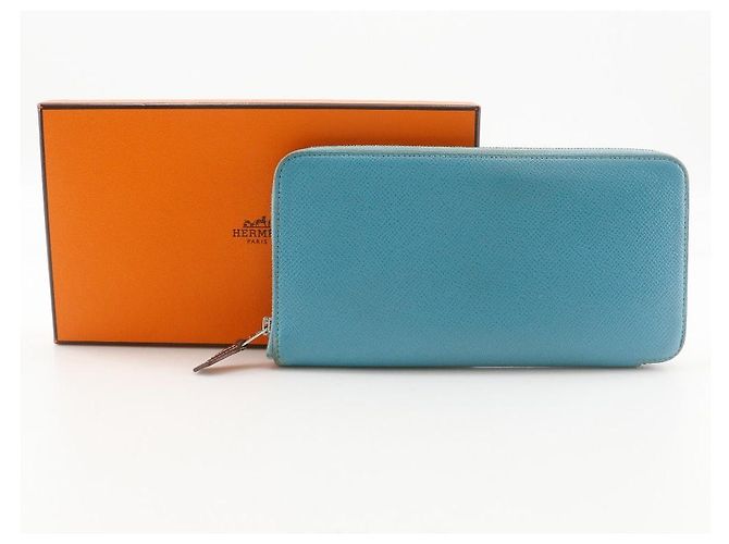 Hermès Azap Silk'in Epsom Long Wallet Blau - Ansicht 16