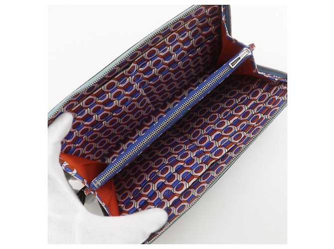 Hermès Azap Silk'in Epsom Long Wallet Blau - Ansicht 6
