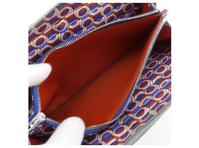 Hermès Azap Silk'in Epsom Long Wallet Blau - Ansicht 7